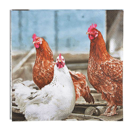 Serviettes en papier Poules