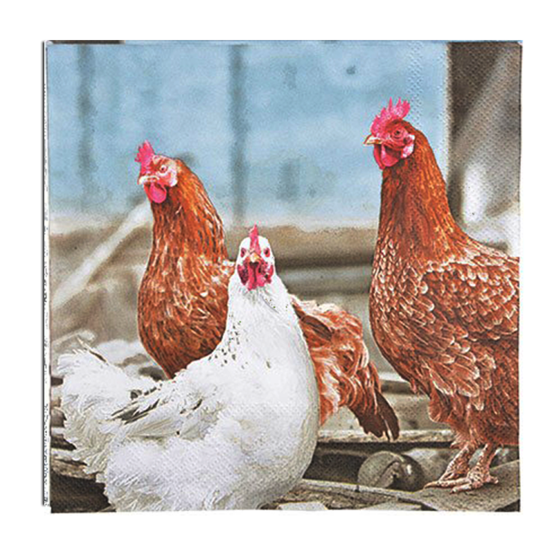Serviettes en papier Poules