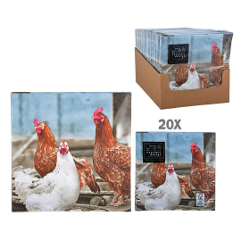 Serviettes en papier Poules