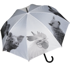 Parapluie Ferme N&B